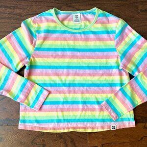 Lucy & Yak Rey Long Sleeve Tee in Pastel Rainbow - Size M